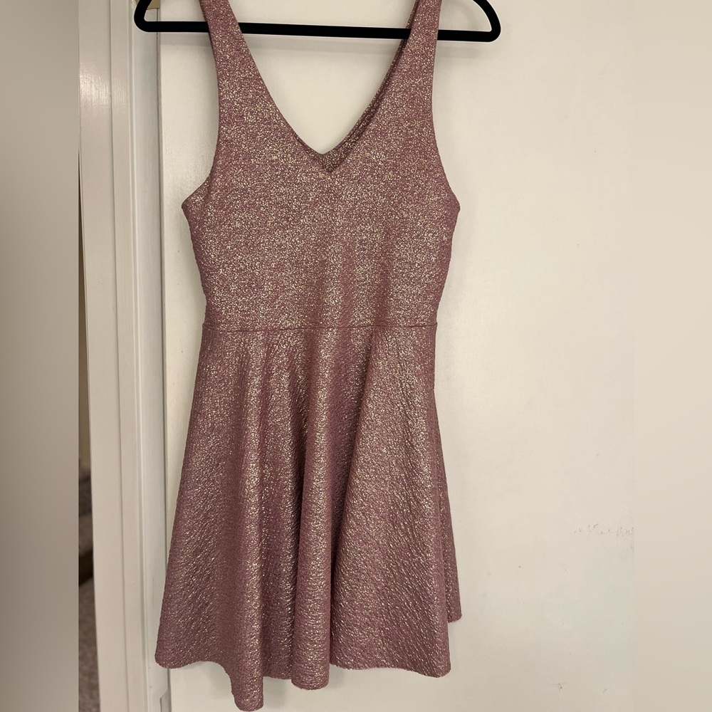 Silence + Noise Pink Glitter Mini Dress